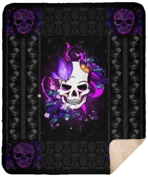 Mariposa Skull Sherpa Fleece Blanket