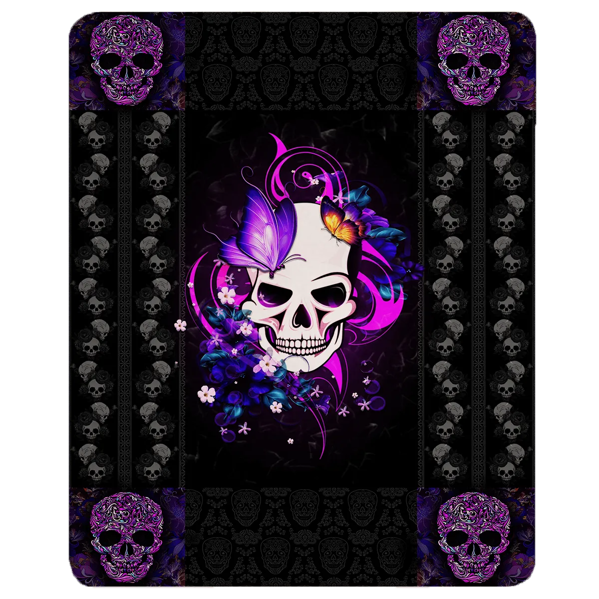 Mariposa Skull Sherpa Fleece Blanket