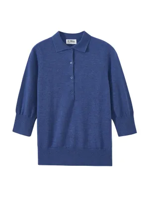 Marlowe Elbow Sleeve Lightweight Cashmere Polo