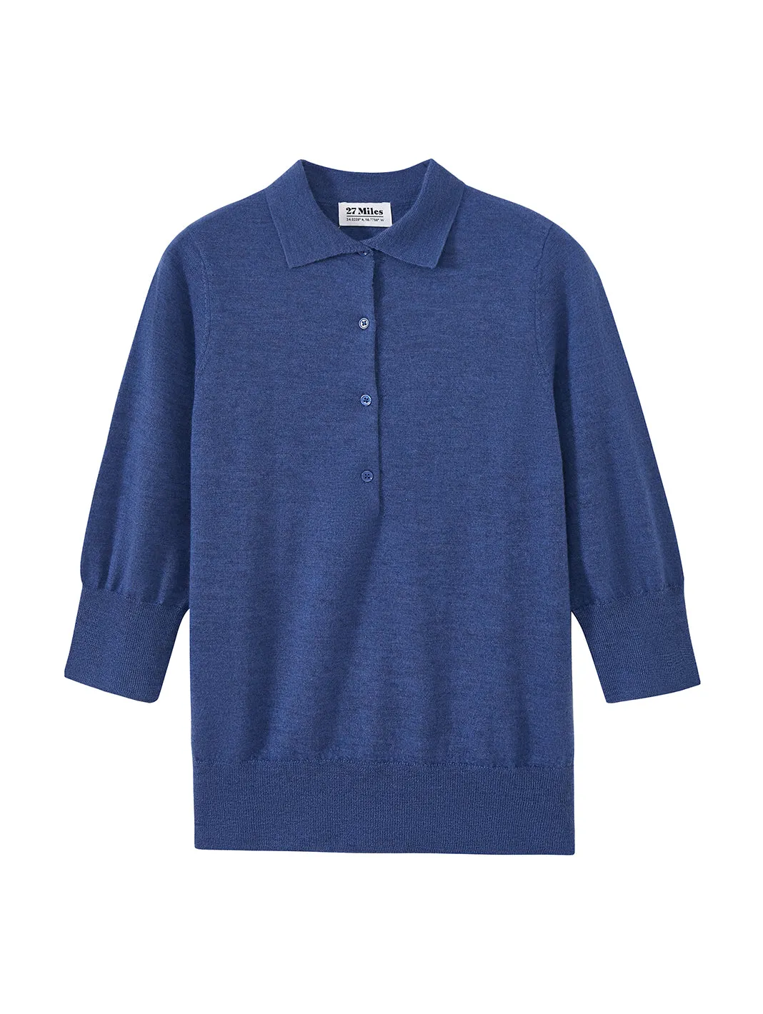 Marlowe Elbow Sleeve Lightweight Cashmere Polo