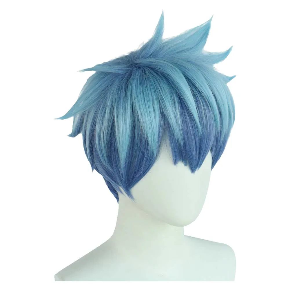 Mashle Crown Lance Anime Character Cosplay Blue Wig Heat Resistant Synthetic Hair Carnival Halloween Party Props