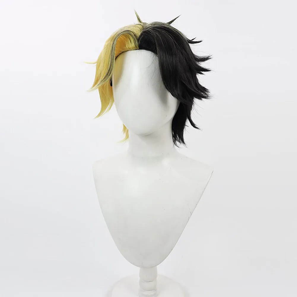 Mashle: Magic and Muscles Ames Rayne Cosplay Black Yellow Wig Heat Resistant Synthetic Hair