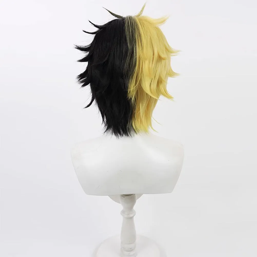Mashle: Magic and Muscles Ames Rayne Cosplay Black Yellow Wig Heat Resistant Synthetic Hair