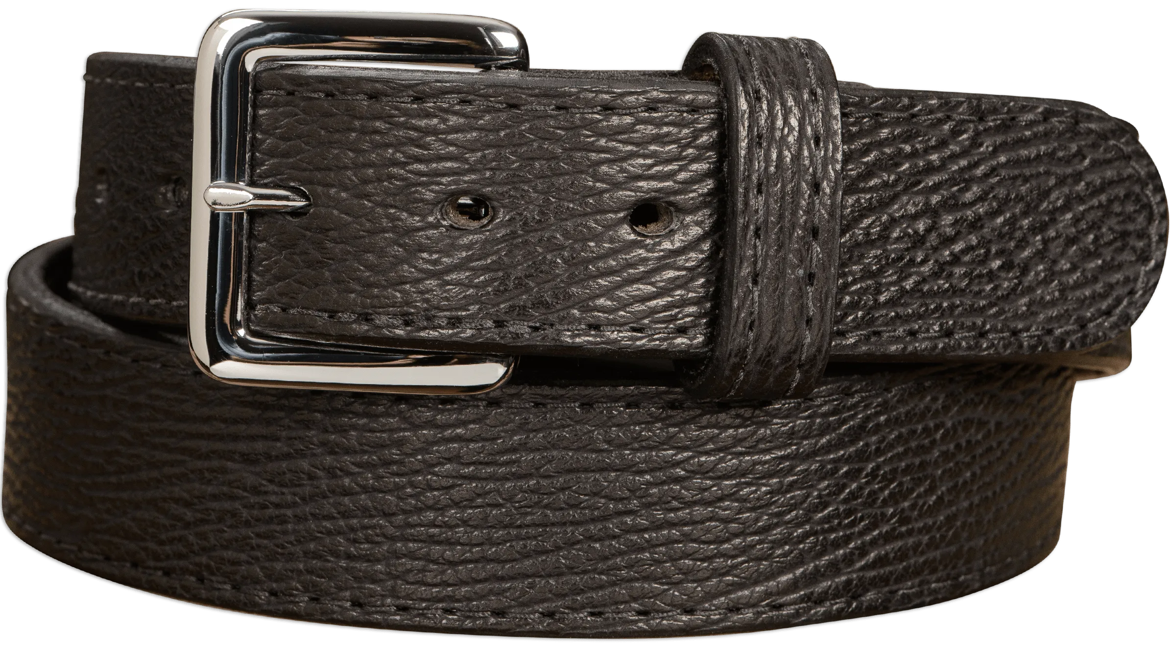 Men's Black Shark Leather Belt