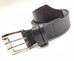 Men's Dark Brown Double Prong Leather Belt B1854