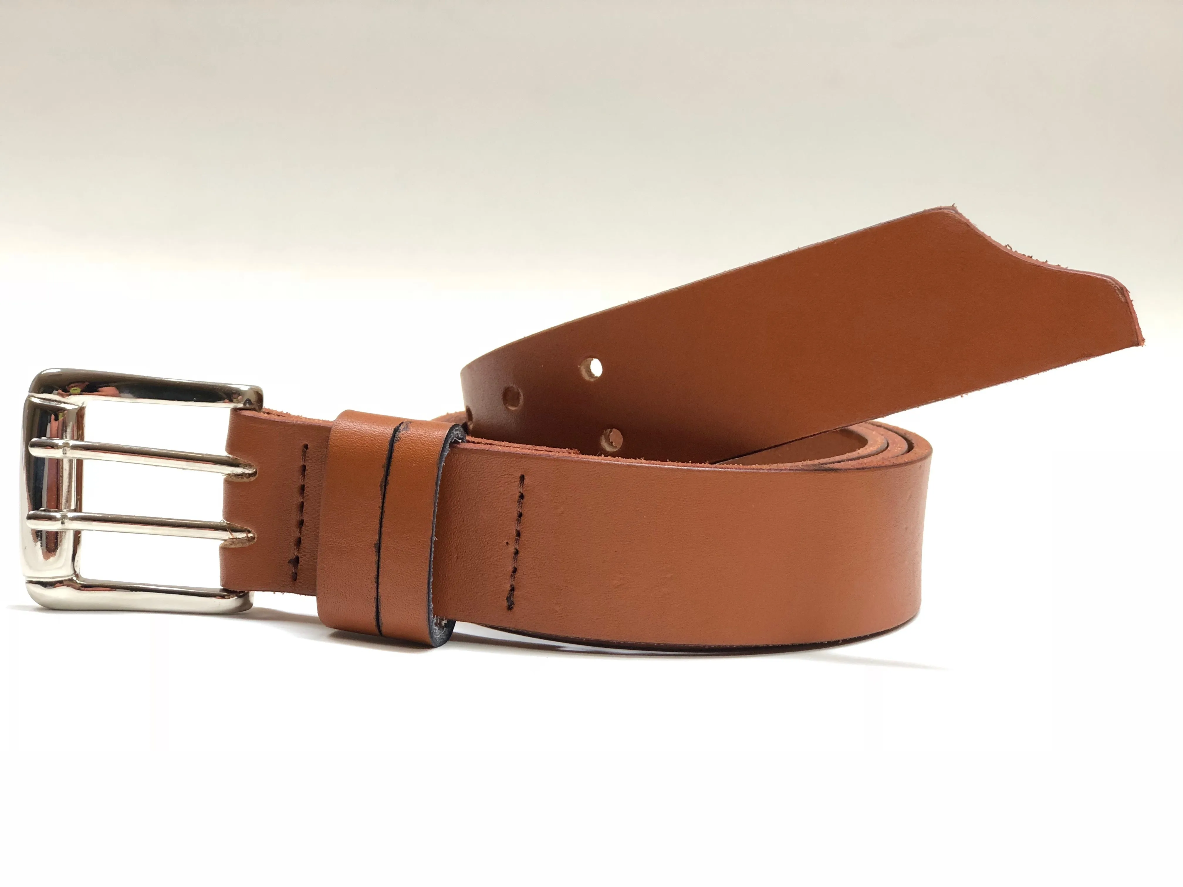 Men's Light Tan Leather Belt Smooth 40C1