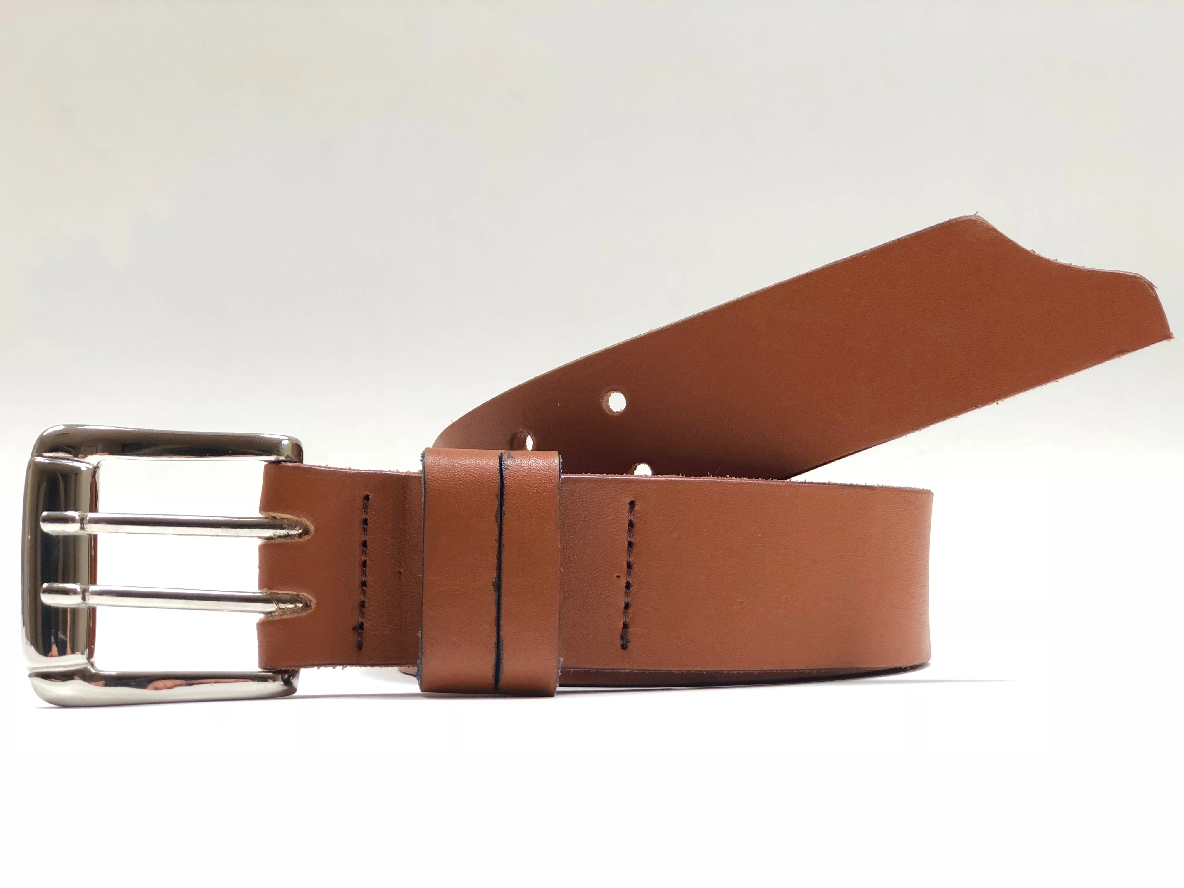 Men's Light Tan Leather Belt Smooth 40C1