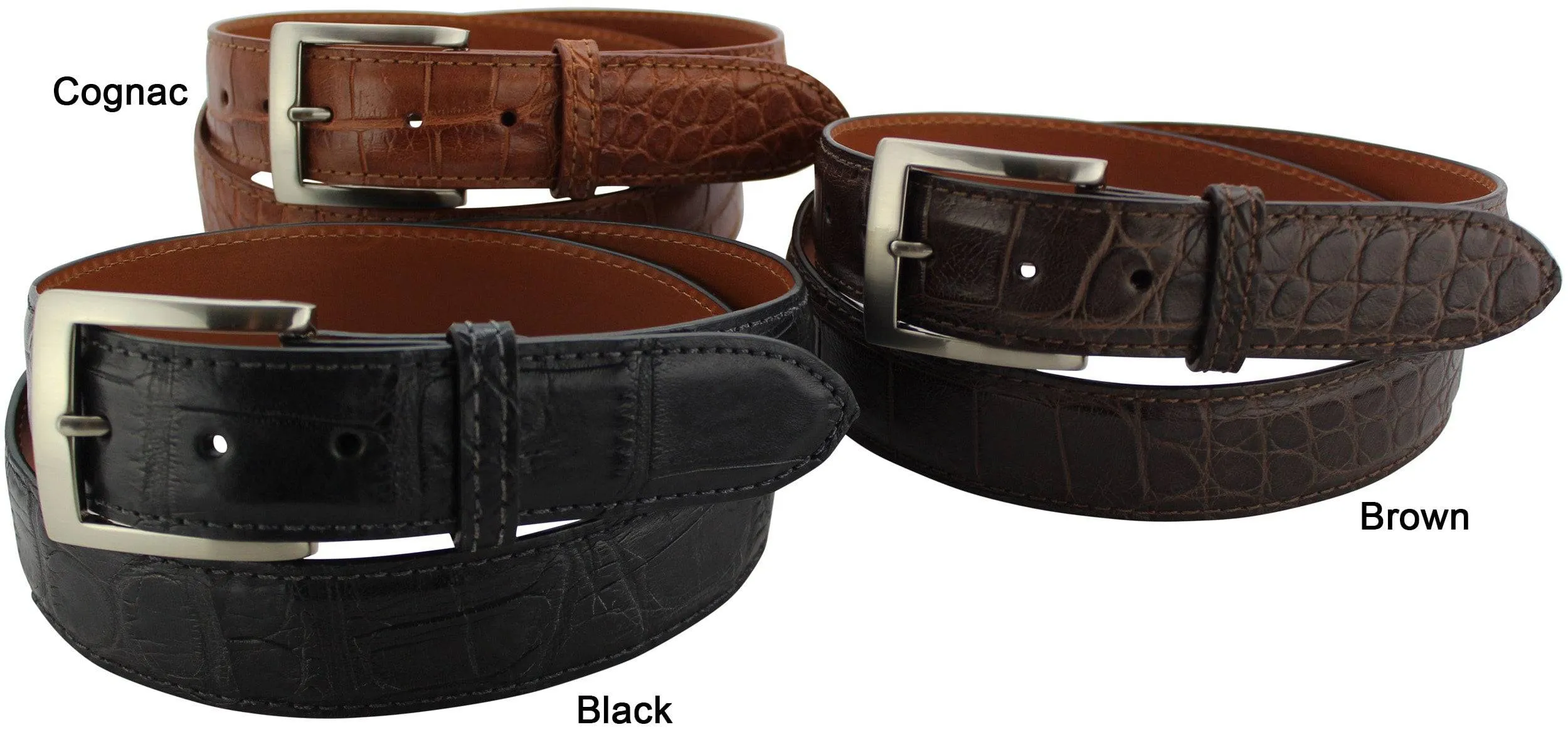 Men's Navy Blue American Alligator Designer Full Grain Leather Belt **Made To Order Allow 5 To 6 Weeks To Ship