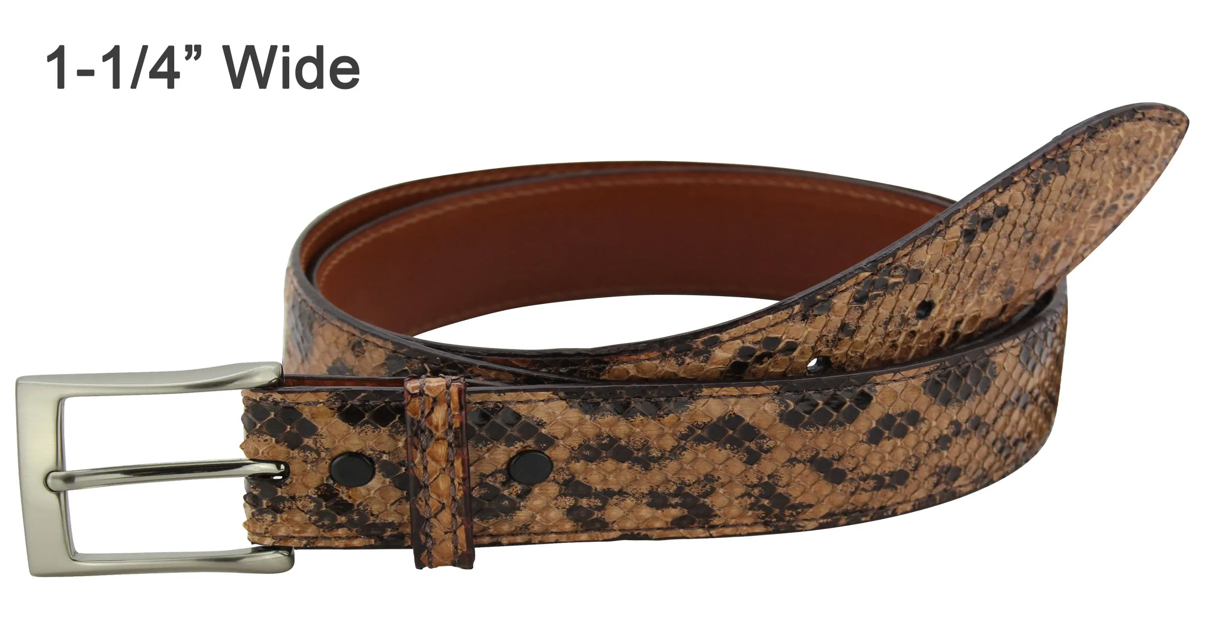 Men's Sand Anaconda Snake Skin Designer Full Grain Leather Belt **Made To Order Allow 5 To 6 Weeks To Ship