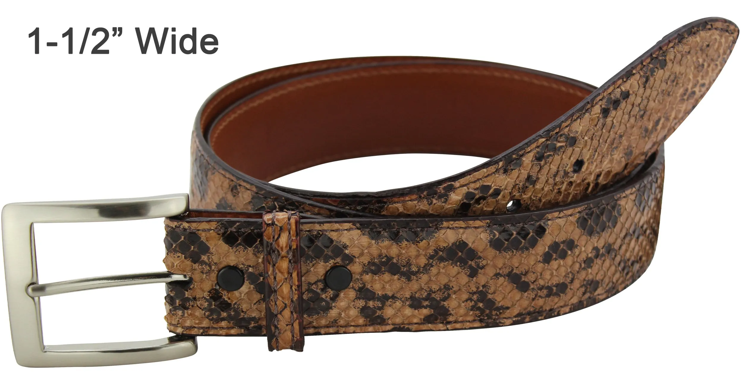 Men's Sand Anaconda Snake Skin Designer Full Grain Leather Belt **Made To Order Allow 5 To 6 Weeks To Ship