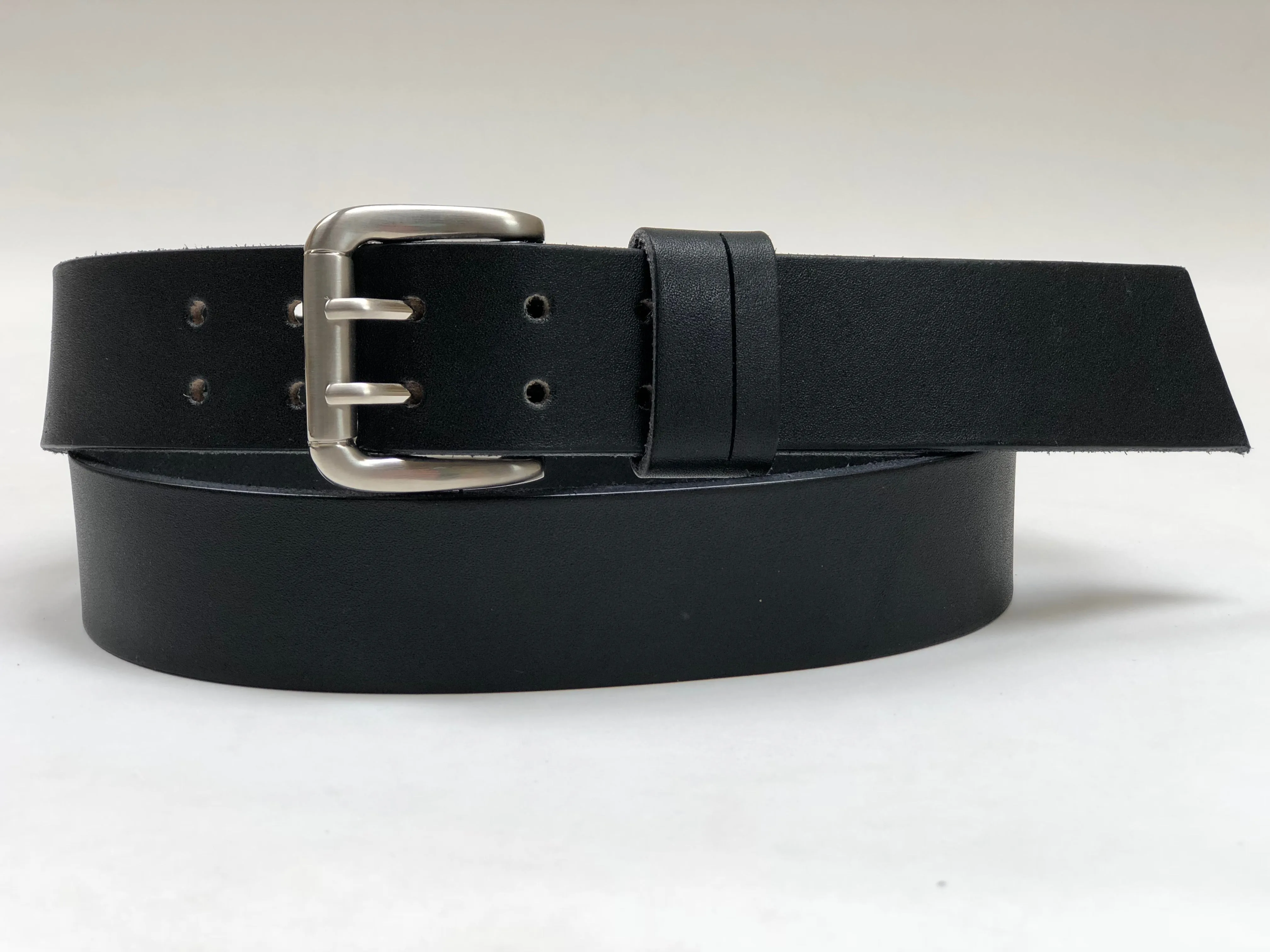 Men’s smooth black leather belt SKU#42C2