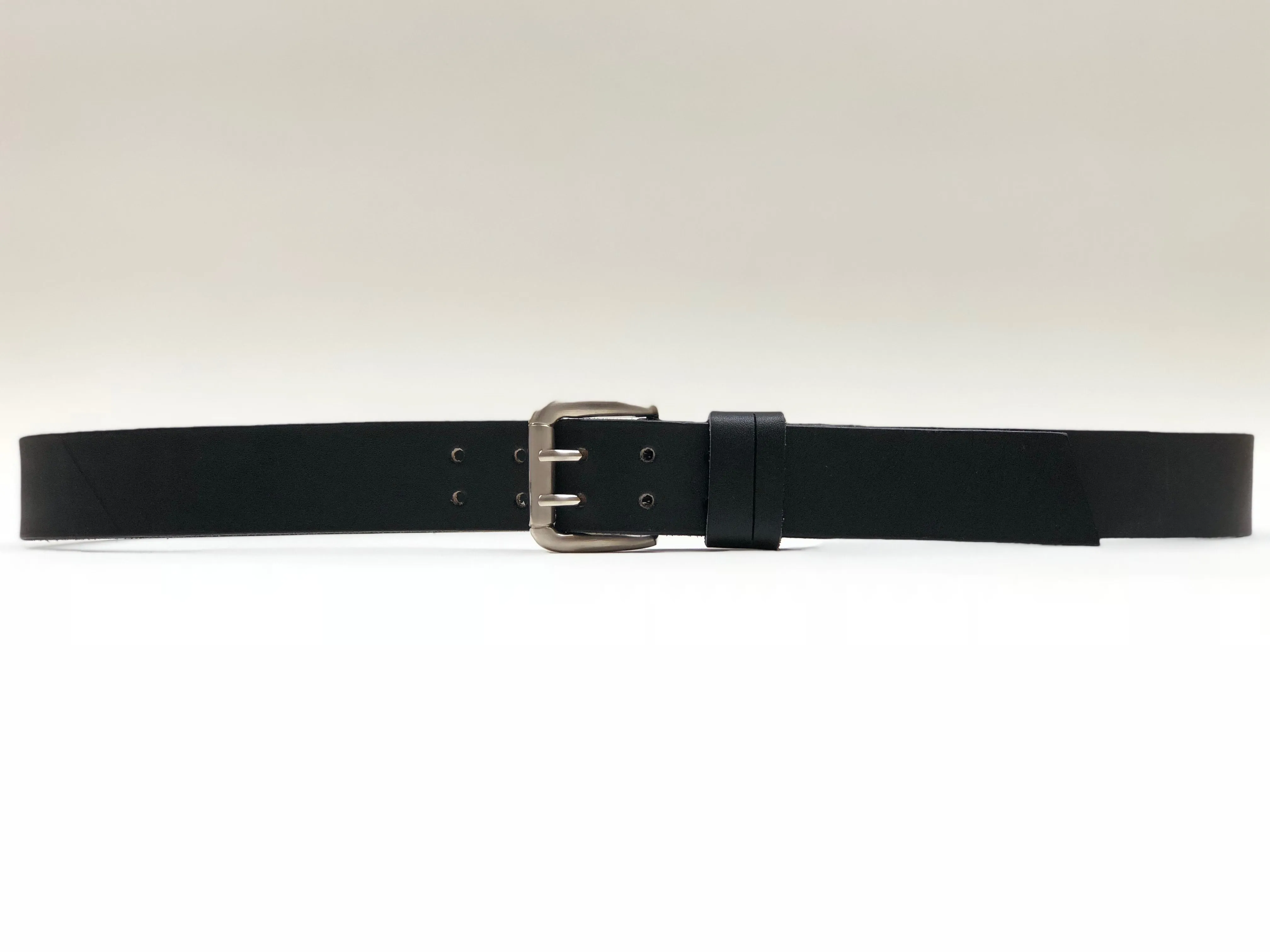 Men’s smooth black leather belt SKU#42C2