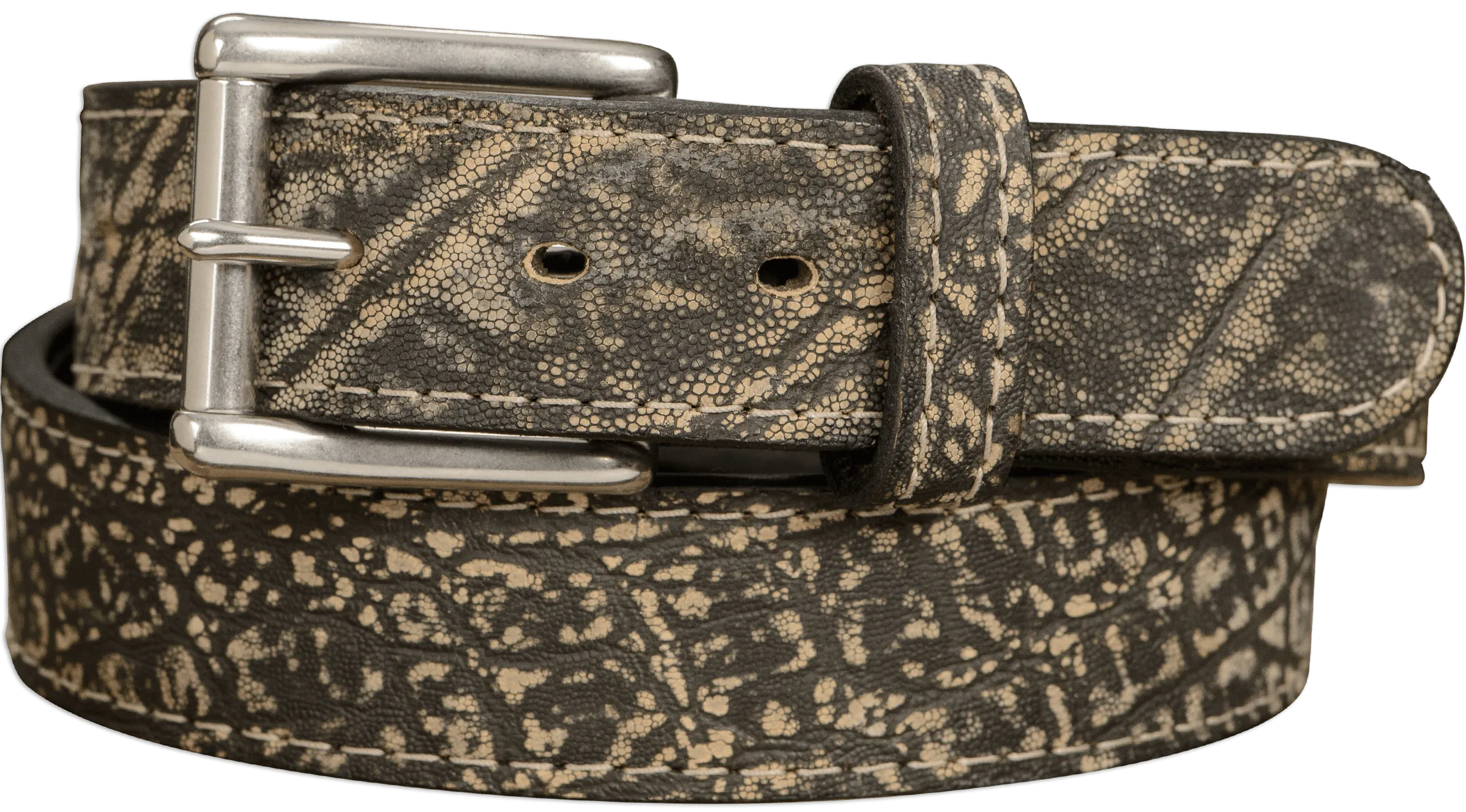 Men's Tree Bark Elephant Max Thickness Gun Leather Belt