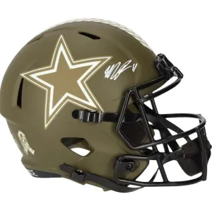 Micah Parsons Dallas Cowboys Autographed Salute to Service Mini Helmet Fanatics