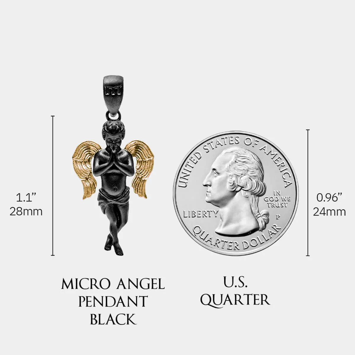 Micro Angel Pendant - Black