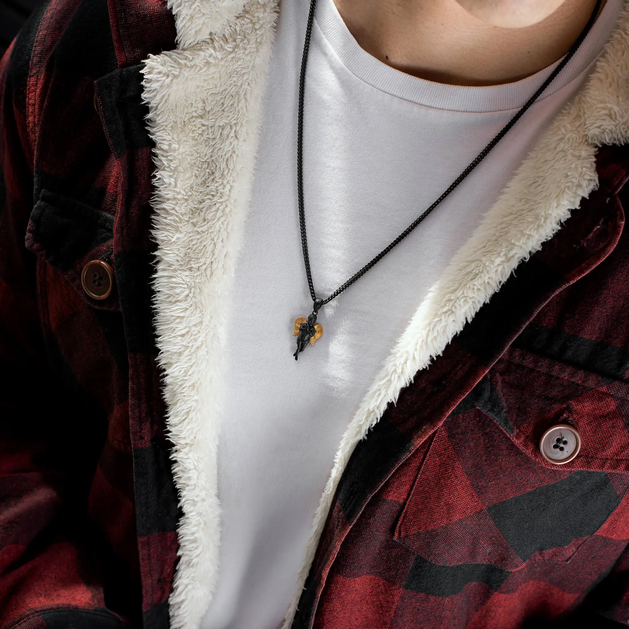 Micro Angel Pendant - Black