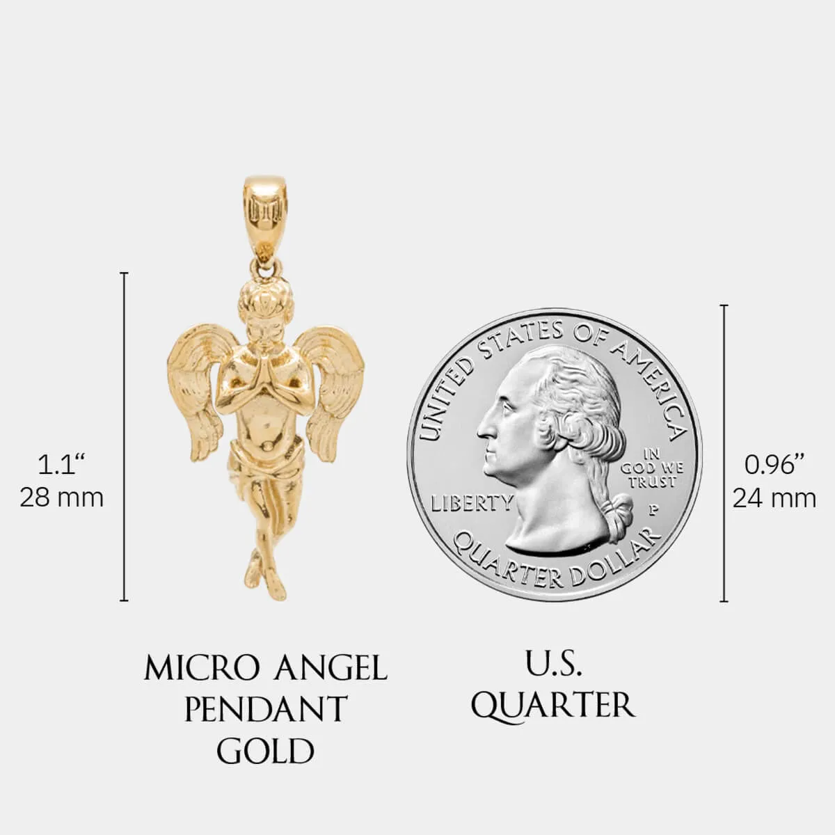 Micro Angel Pendant - Gold