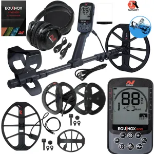 Minelab EQUINOX 900 Multi-IQ Metal Detector with 6", 11" and 15" Coils