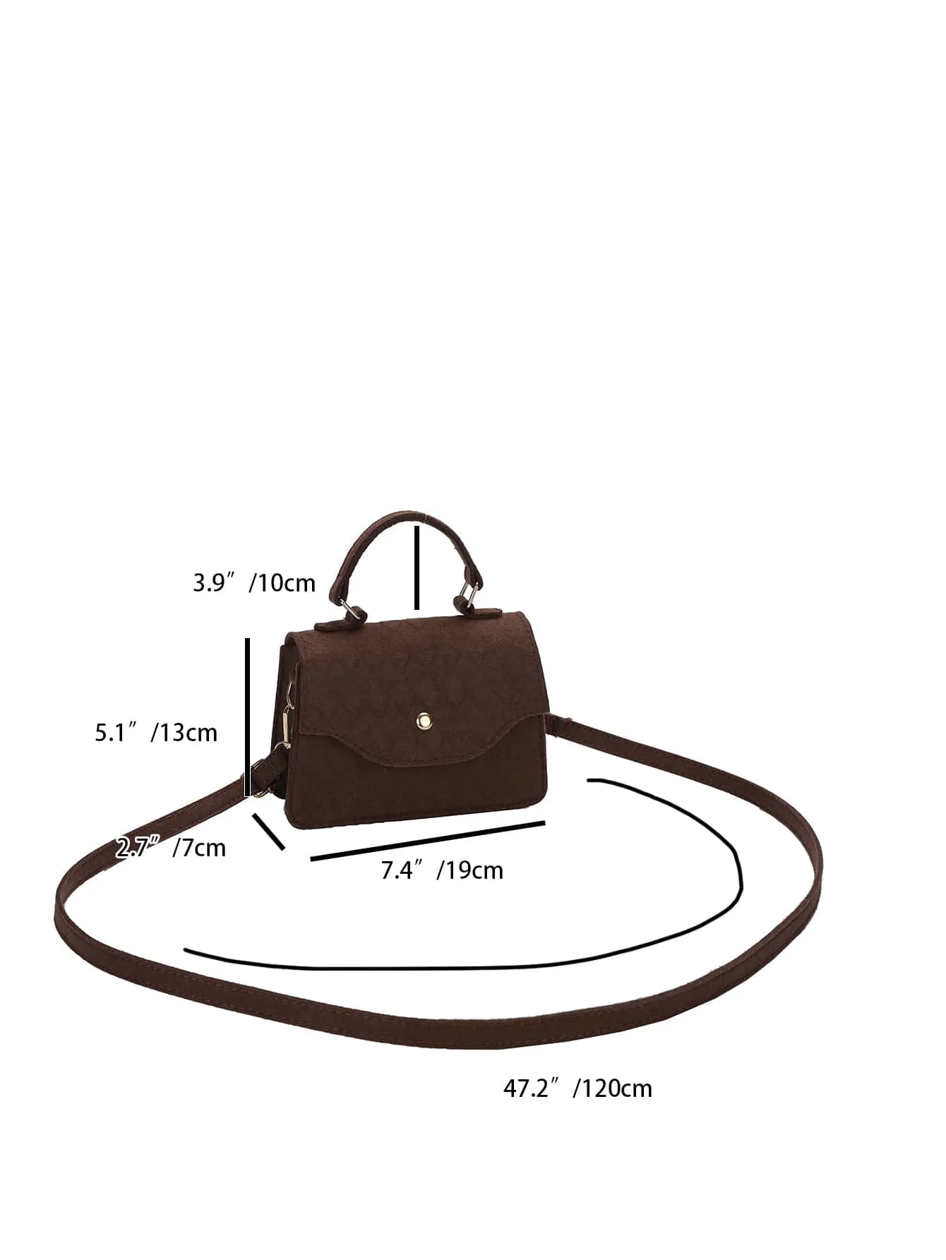 Mini Geometric Embossed Metal Decor Square Bag - Brown