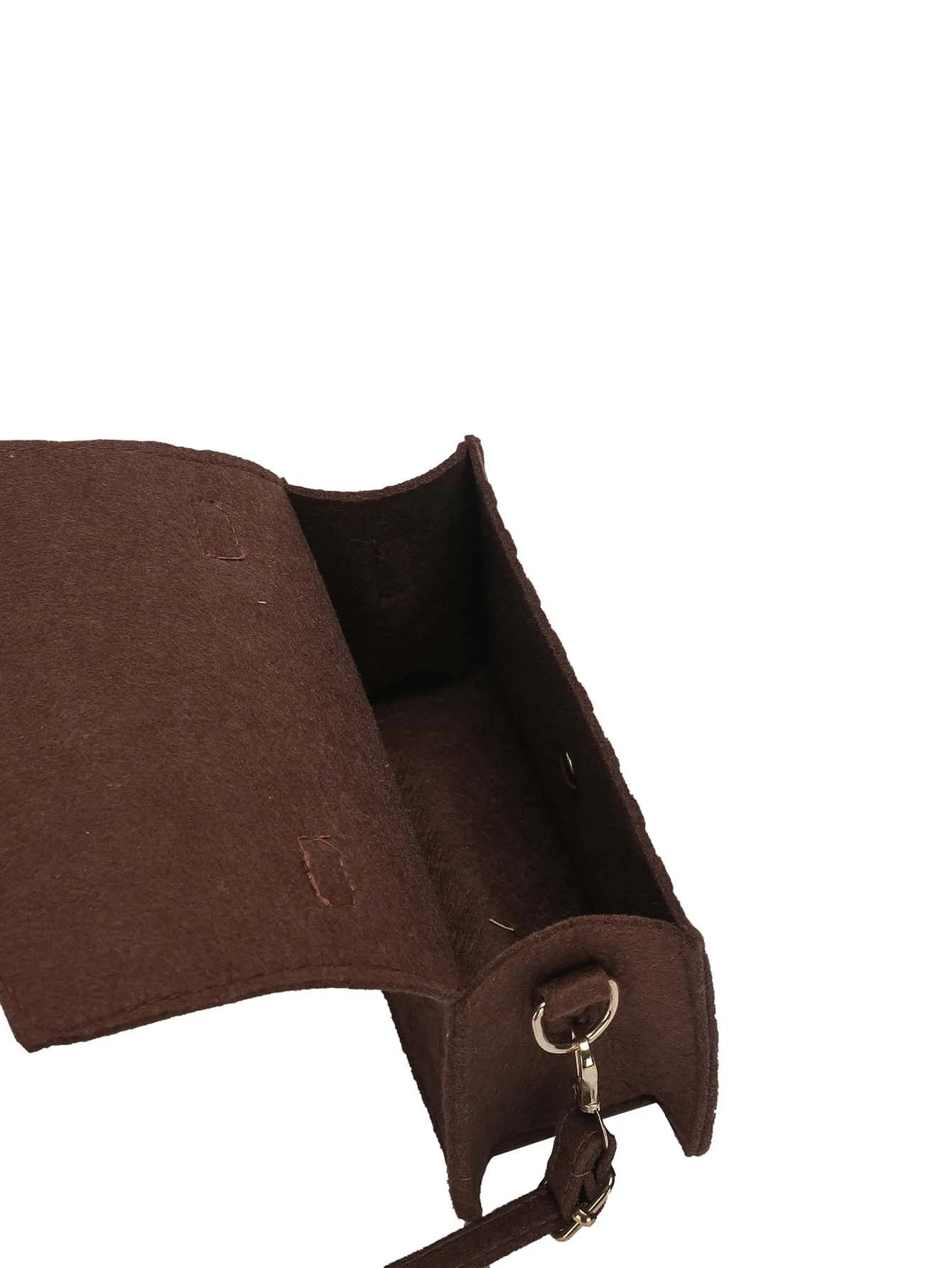 Mini Geometric Embossed Metal Decor Square Bag - Brown