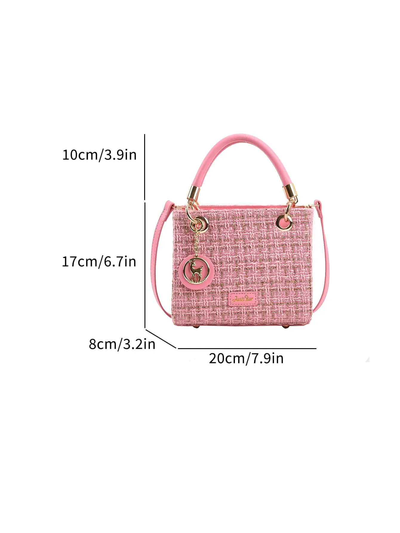 Mini Plaid Pattern Shoulder Bag - Pink