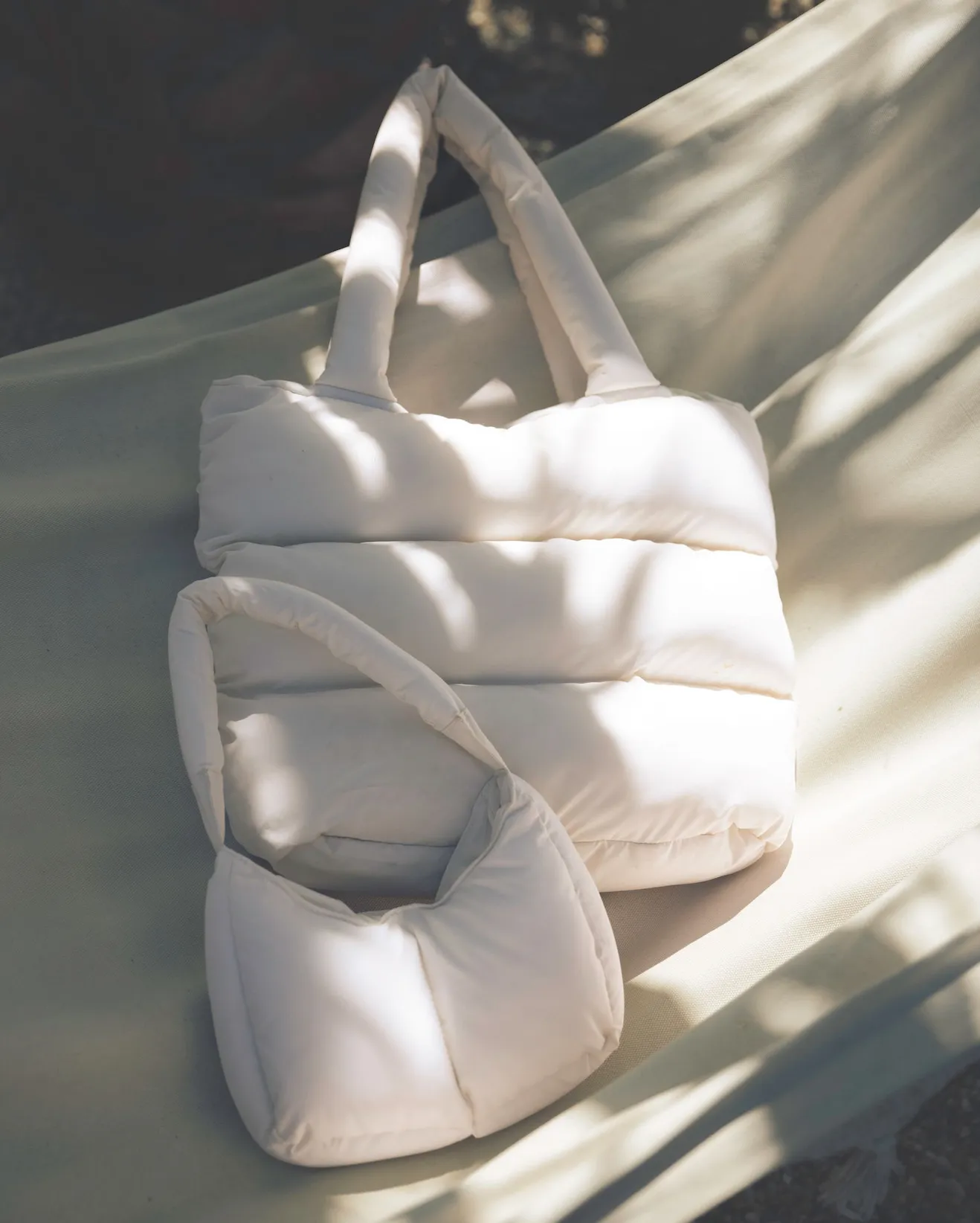 MINI PUFFER PURSE - BONE