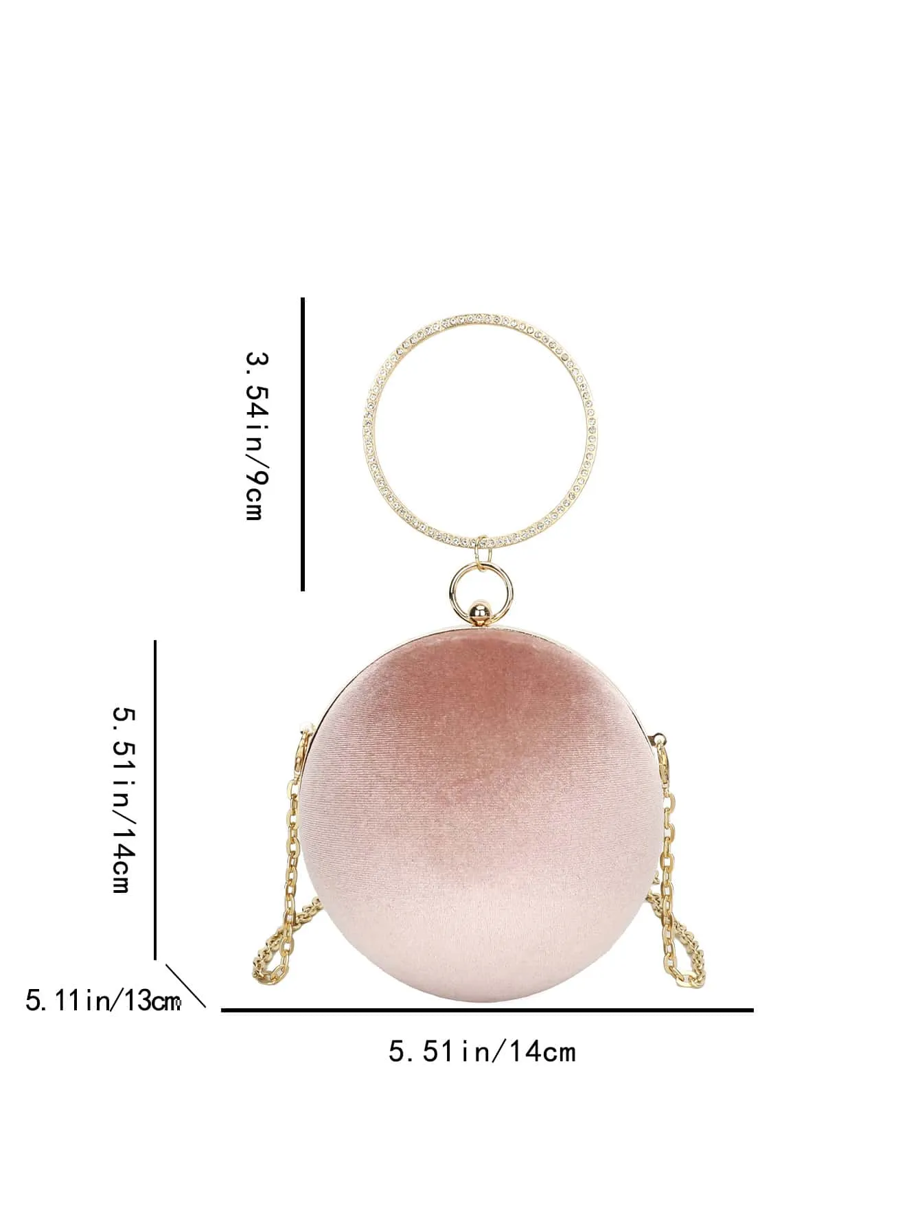 Mini Velvet Top Ring Circle Bag - Dusty Pink - FD ⚡