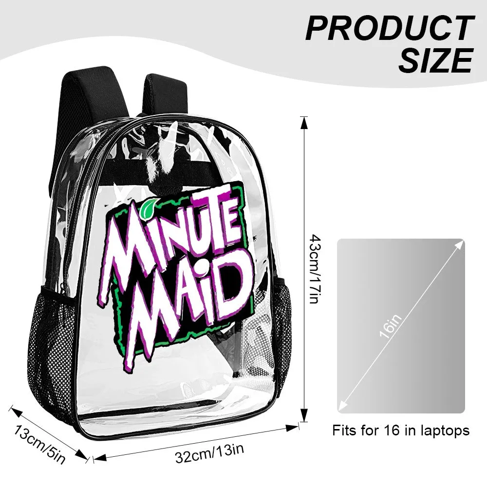 Minute Maid Soda 90s Logo Transparent Backpack 17 Inch