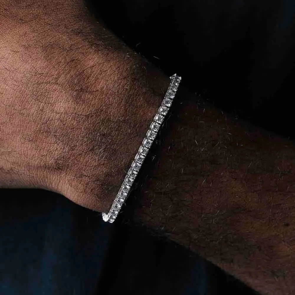 Moissanite Tennis Bracelet 3mm 925 Sterling Silver Designer