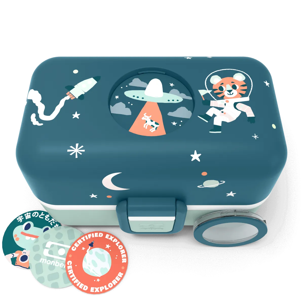Monbento MB Tresor Kid's Bento Box - Graphic Cosmic Blue