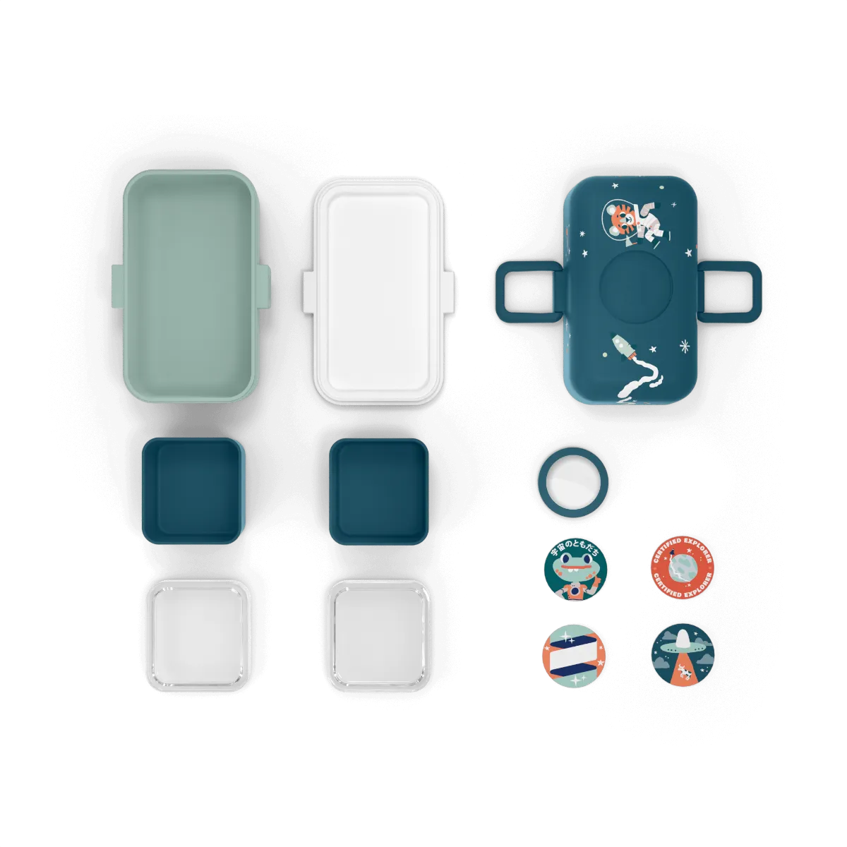 Monbento MB Tresor Kid's Bento Box - Graphic Cosmic Blue