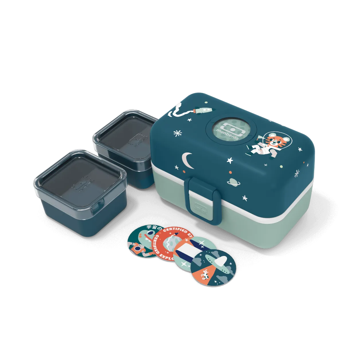 Monbento MB Tresor Kid's Bento Box - Graphic Cosmic Blue