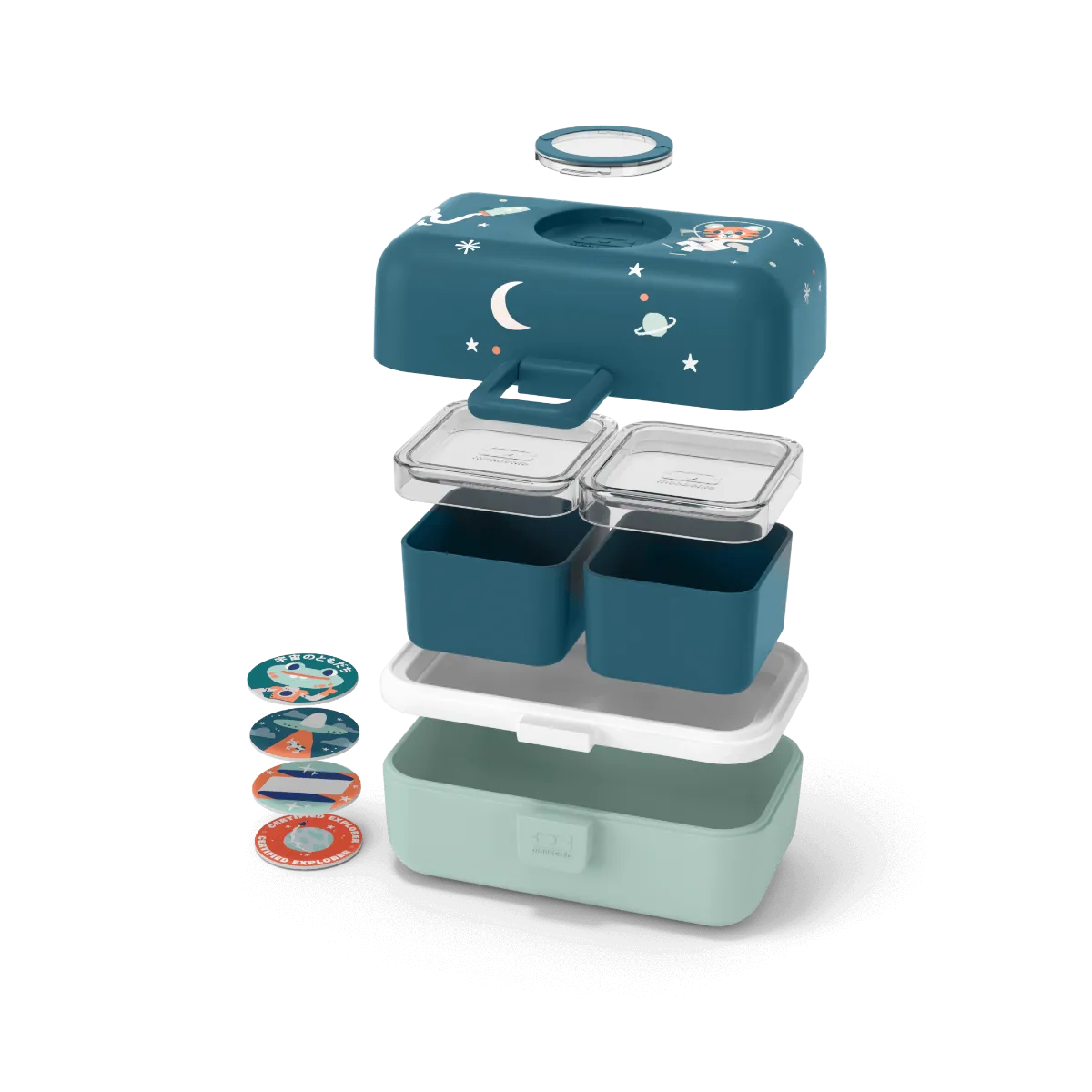 Monbento MB Tresor Kid's Bento Box - Graphic Cosmic Blue