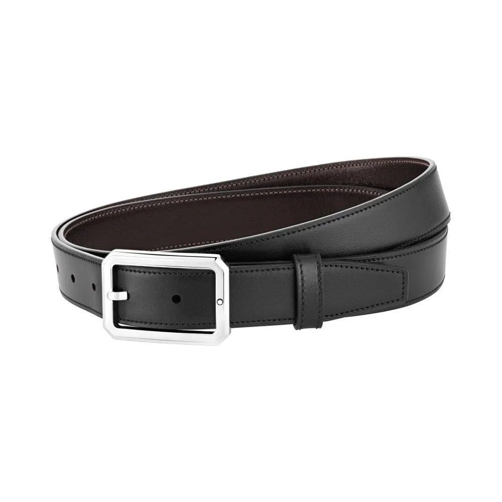 Montblanc 30mm belt octagonal buckle reversible black/brown leather 128761