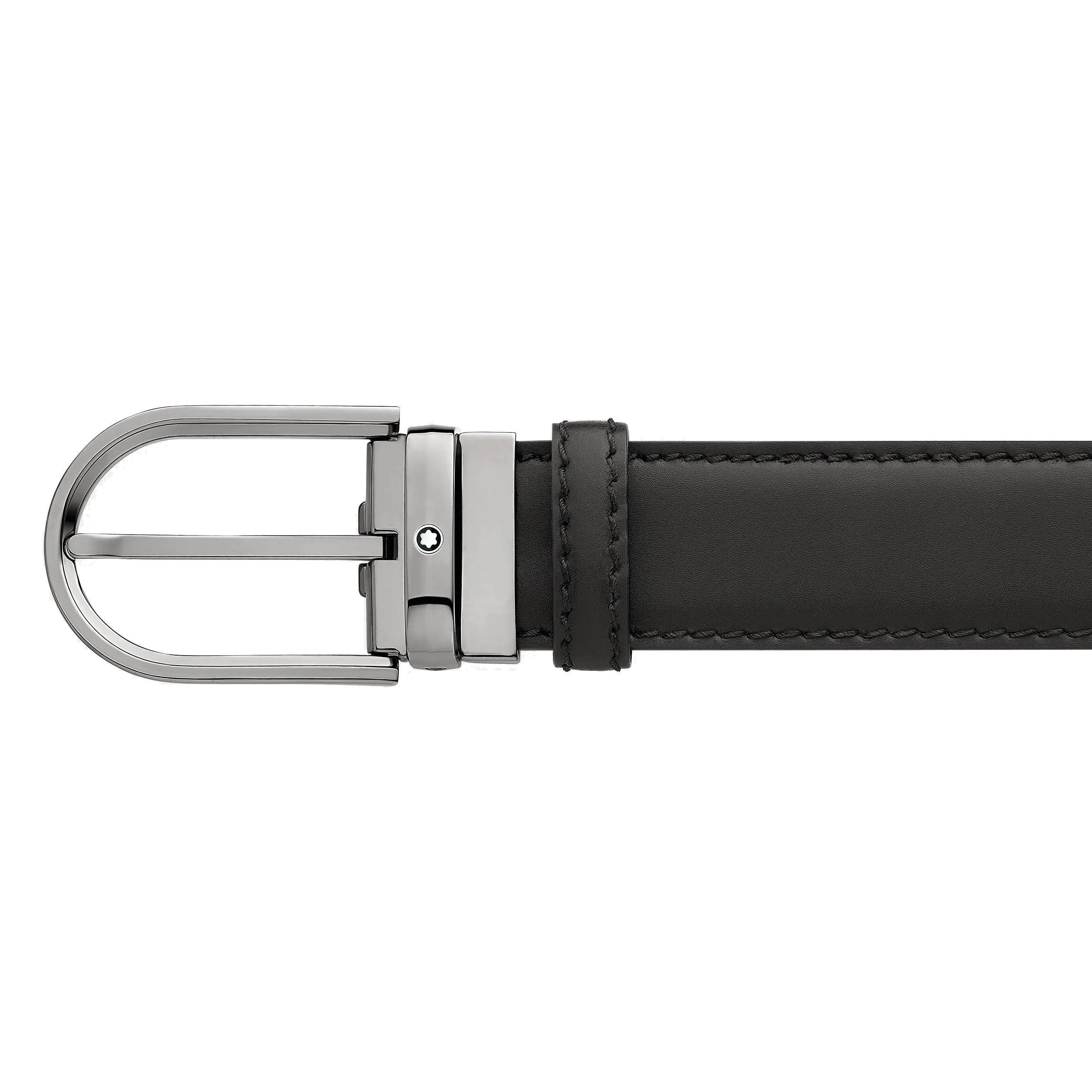 Montblanc 35mm belt horses horse Finish Rutenio Black Leather Adjustable size 128770