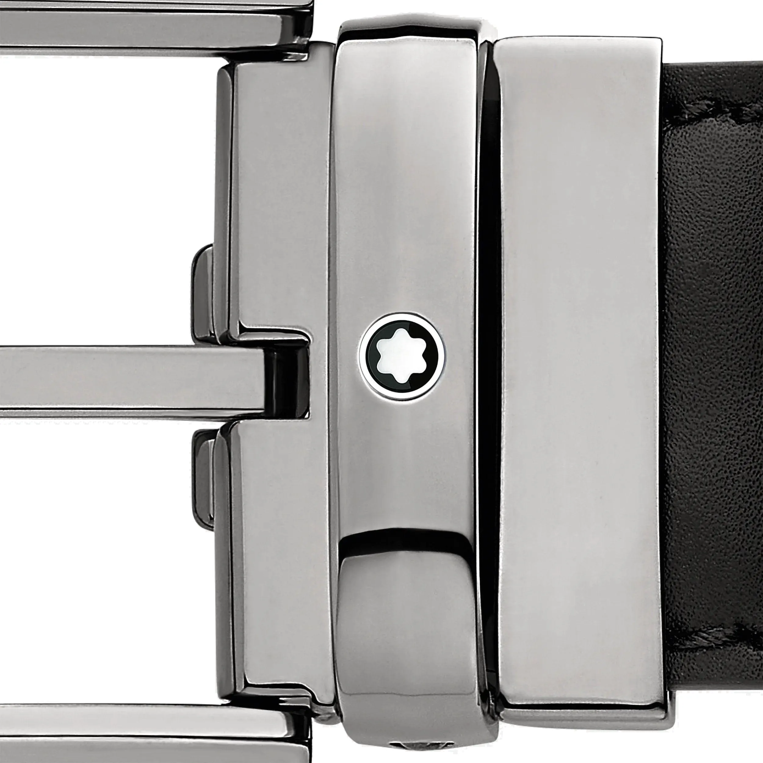 Montblanc 35mm belt horses horse Finish Rutenio Black Leather Adjustable size 128770