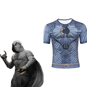 Moon Knight (2022) Marc Spector Cosplay T-shirt Costume Adult Summer Short Sleeve Shirt  Halloween Carnival Suit-cossky®