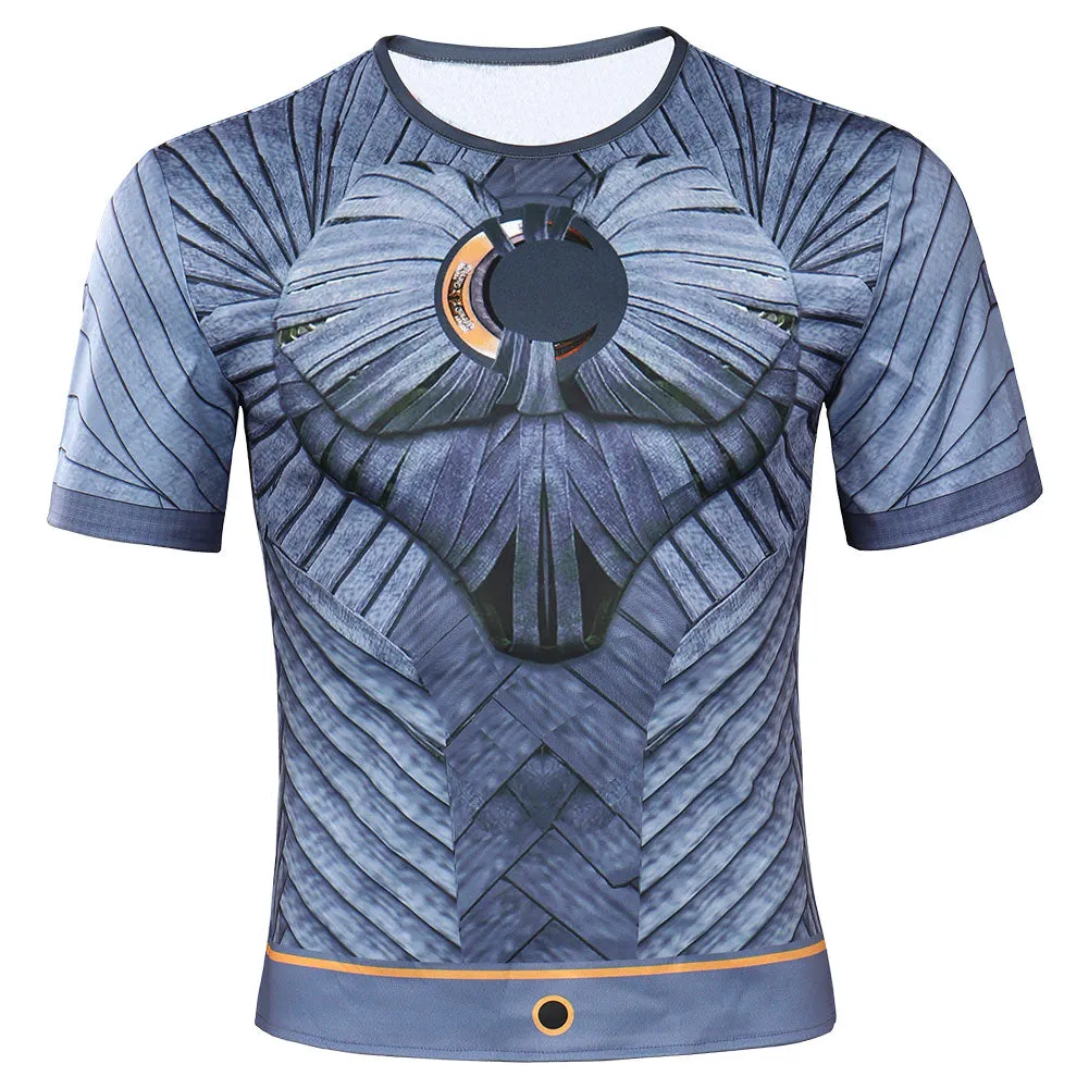 Moon Knight (2022) Marc Spector Cosplay T-shirt Costume Adult Summer Short Sleeve Shirt  Halloween Carnival Suit-cossky®