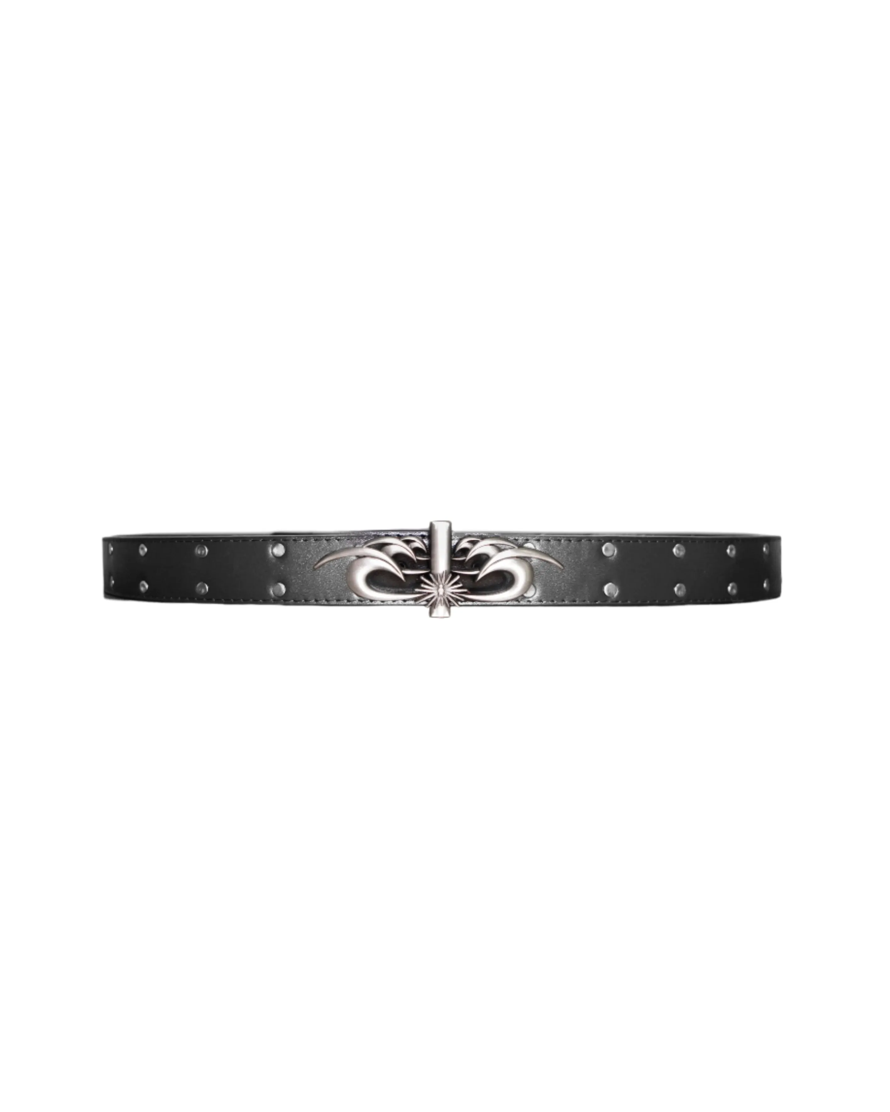 Moses Studded Thin Belt Space Gray