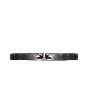 Moses Studded Thin Belt Space Gray