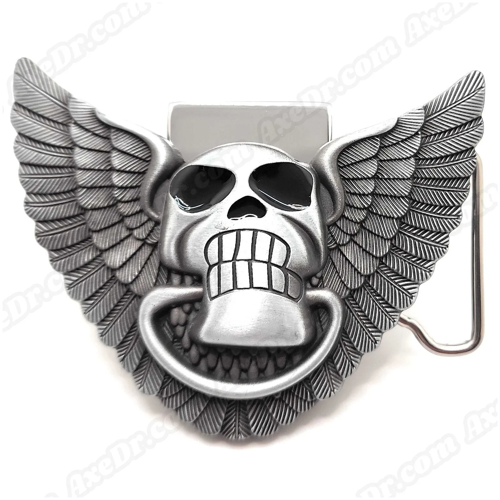 Motorcycle Skull with Wings Lighter Belt Buckle Men's Western Cowboy Hidden Stash