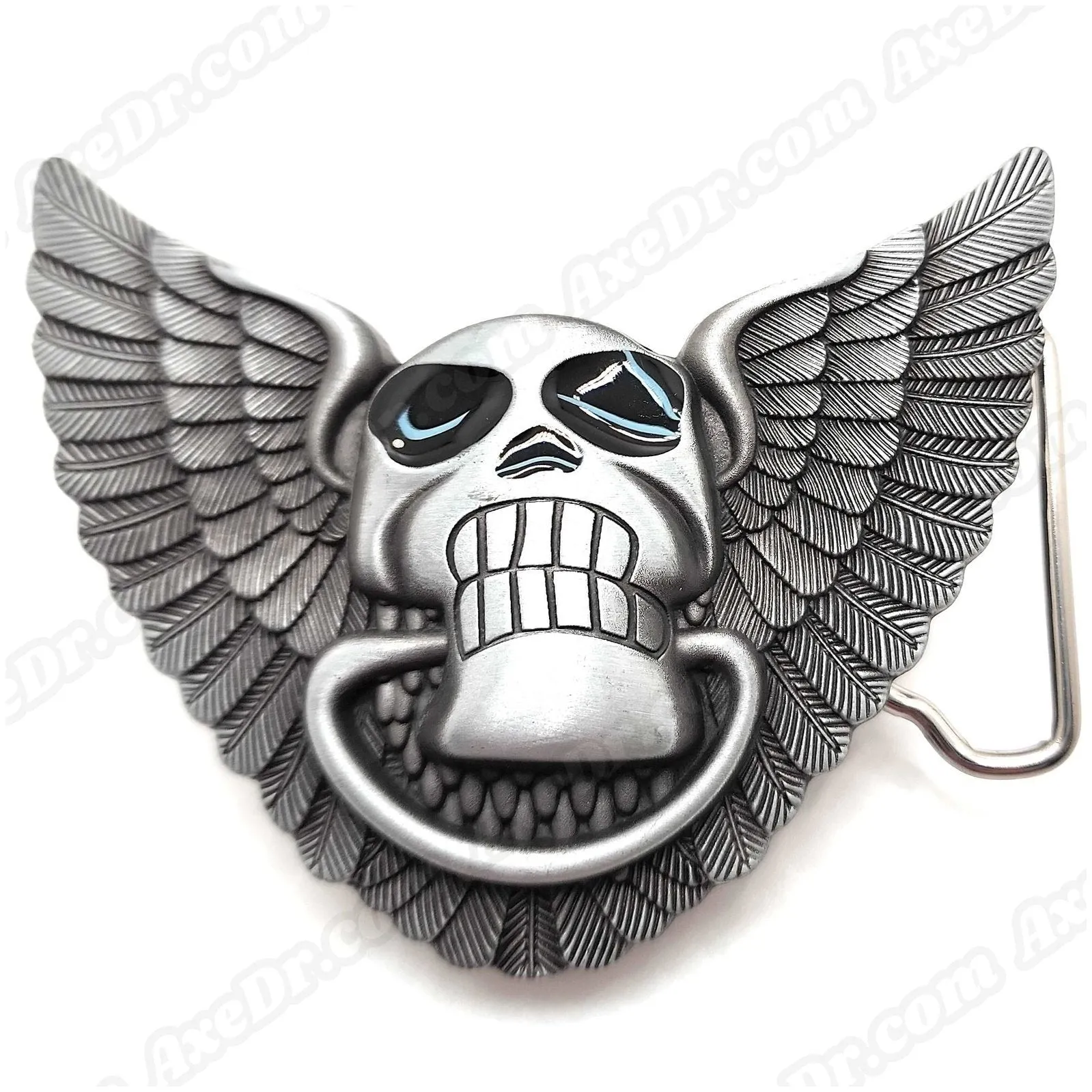 Motorcycle Skull with Wings Lighter Belt Buckle Men's Western Cowboy Hidden Stash