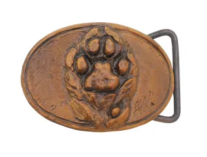 Mountain Lion Track Belt Buckle