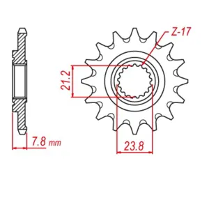 MTX 1344 Hornet Lightweight Steel Front Sprocket #520