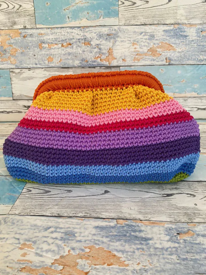 Multi-Color Knitted Clutch