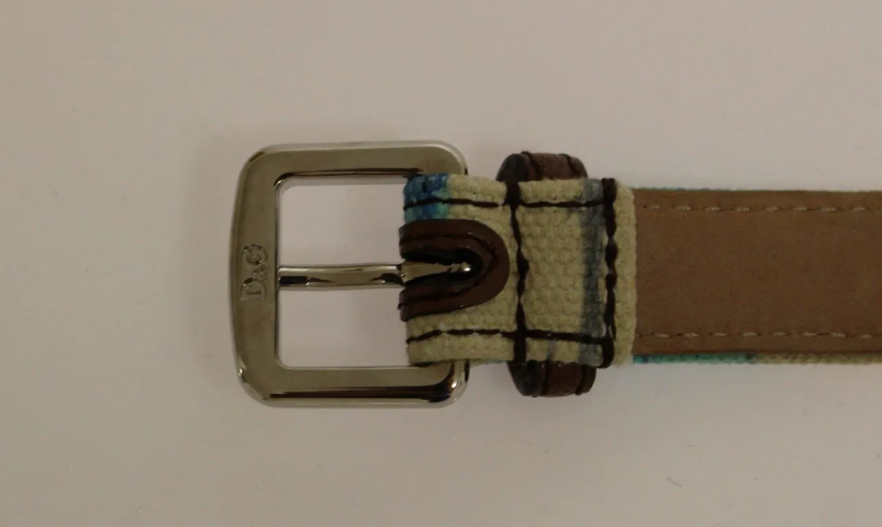 Multicolor Leather Printed Belt