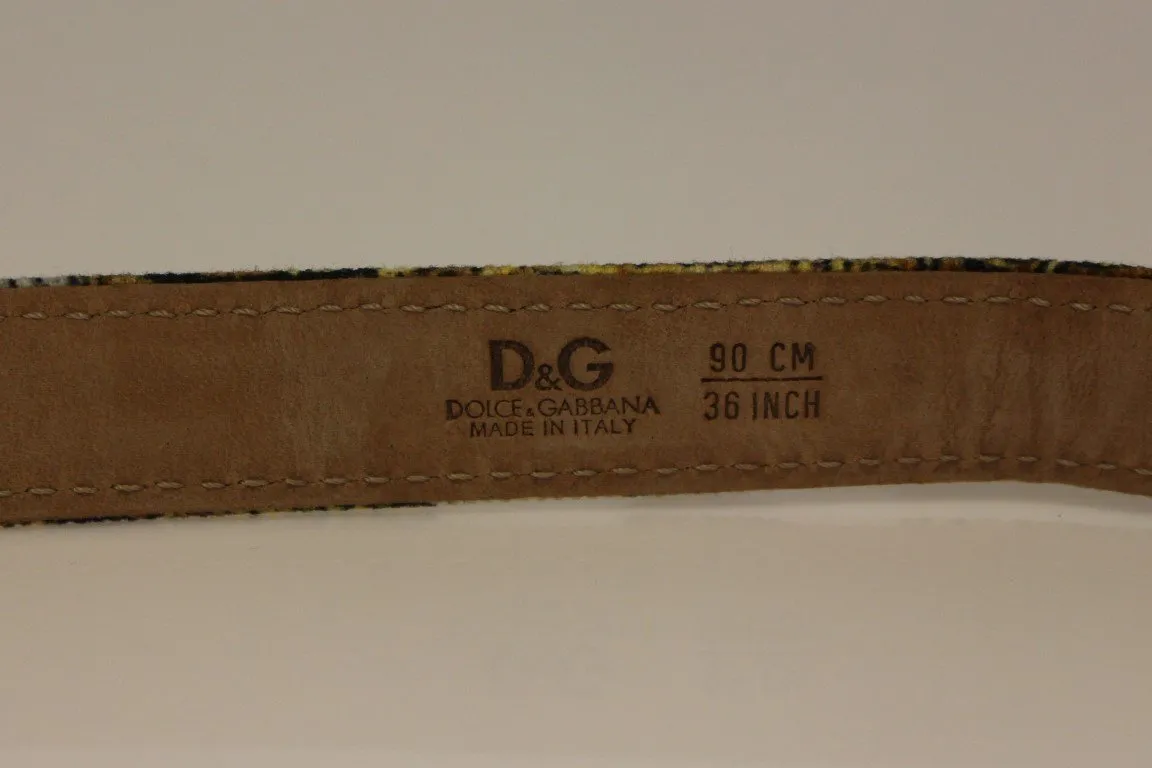 Multicolor Leather Printed Belt