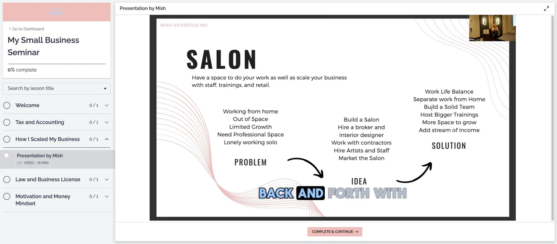 My Small Business (Online Course) - Accounting and Legal Essentials to Scale Your Beauty Business