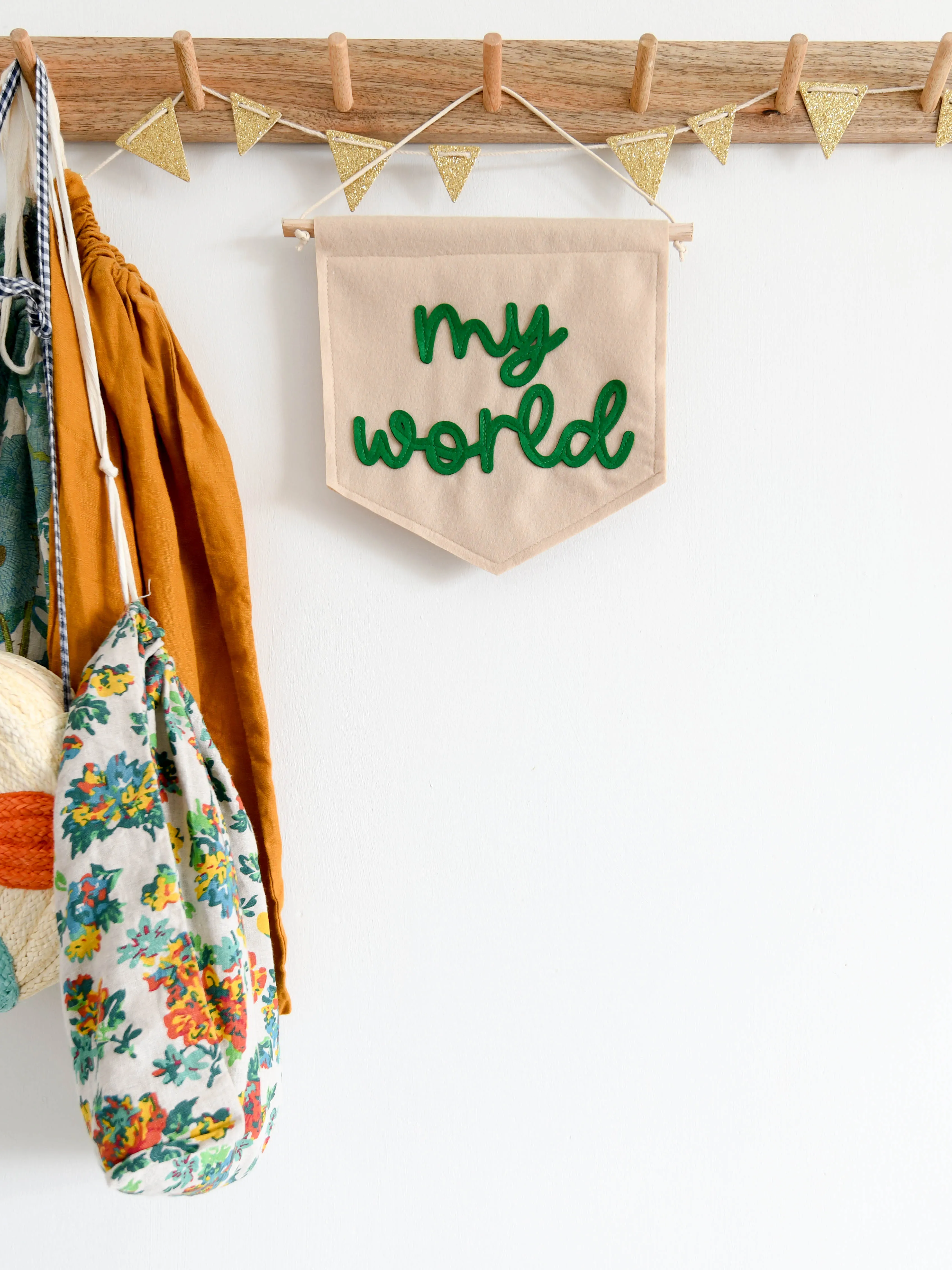 My World Mini Felt Banner