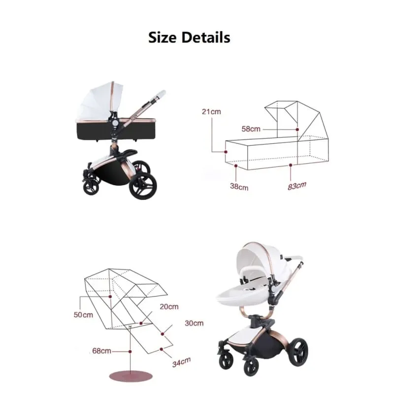 MZC906Deluxe - 3 in 1 High Landscape Baby Stroller